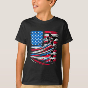 Patriotic American Usa Flag Fighter Jets 4th Of Ju T-Shirt