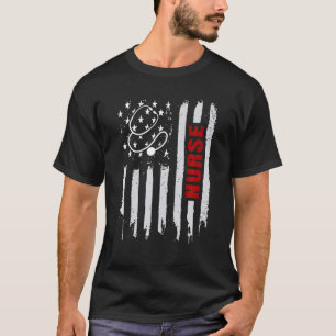 Patriotic American USA Flag Nurse Week Nursing 4Th T-Shirt