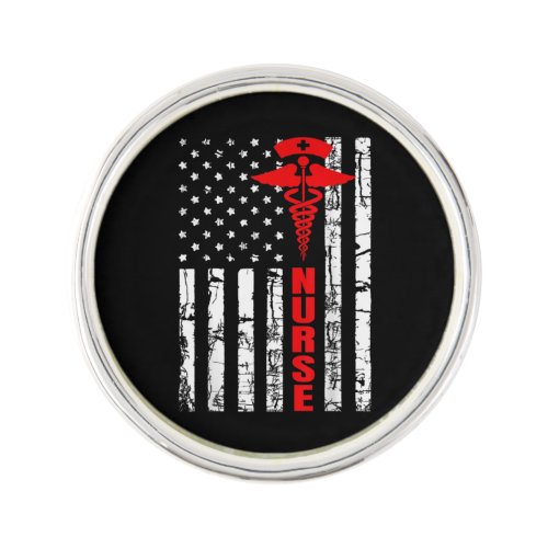 Patriotic American USA Flag Registered Nurse Gift Lapel Pin