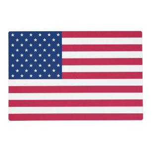 Patriotic American USA Flag Stars Stripes Table Placemat