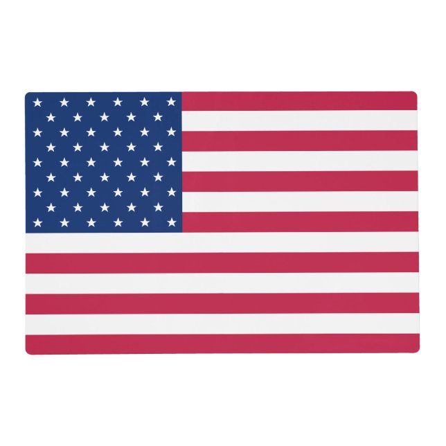 Patriotic American USA Flag Stars Stripes Table Placemat (Front)