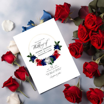Patriotic American Usa Wedding Photo Invitation by partypeeps at Zazzle