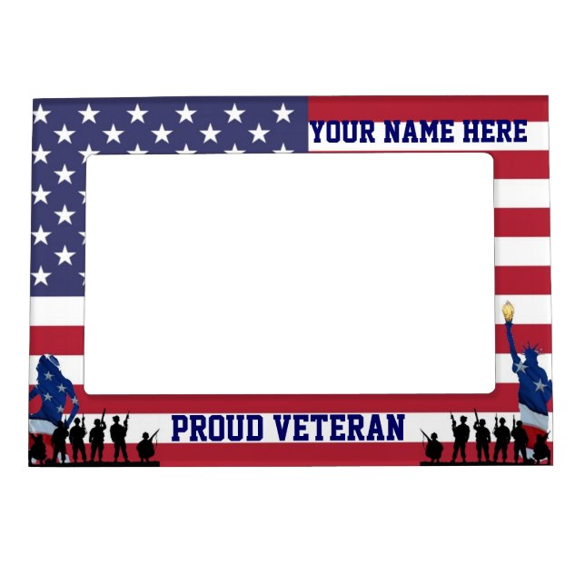 Patriotic American Veteran Magnetic Picture Frame (Front)