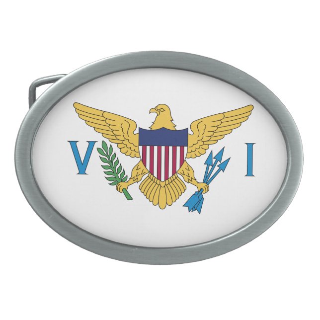 Patriotic American Virgin Islands Flag Belt Buckle (Front)