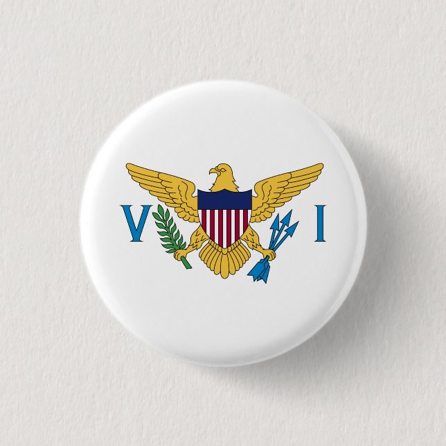 Patriotic American Virgin Islands Flag Button (Front)