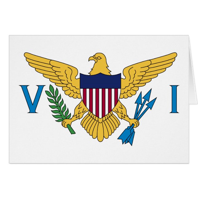 Patriotic American Virgin Islands Flag Cards (Front Horizontal)