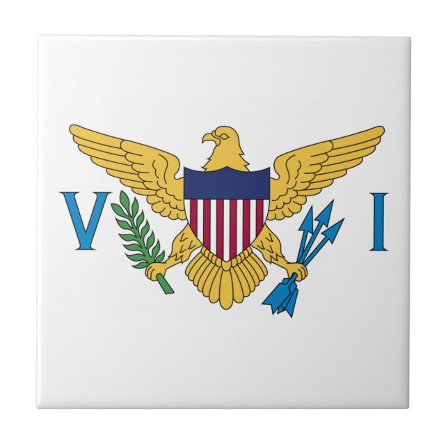 Patriotic American Virgin Islands Flag Ceramic Tile (Front)