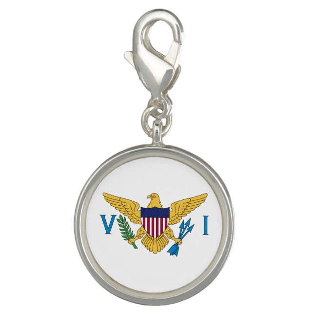 Patriotic American Virgin Islands Flag Charm (Front)