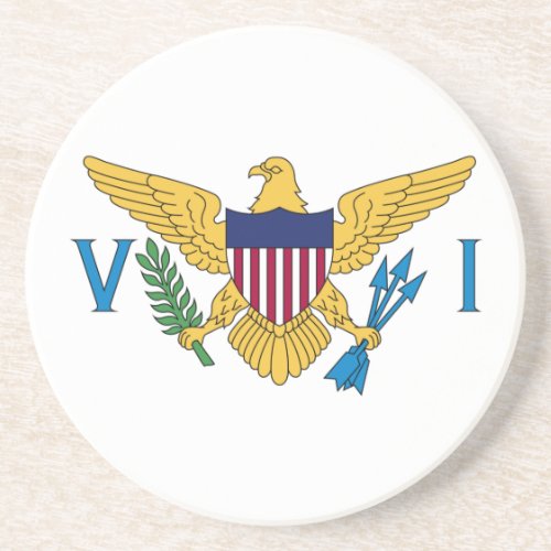 Patriotic American Virgin Islands Flag Coaster