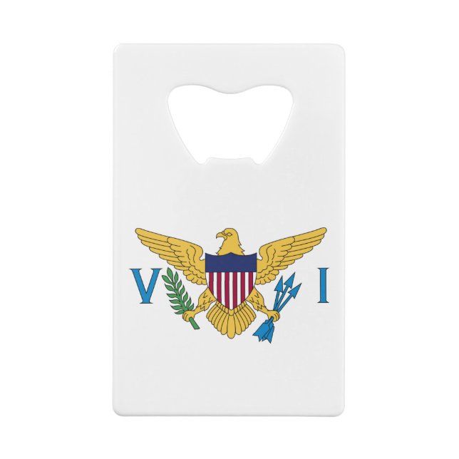 Patriotic American Virgin Islands Flag Credit Card Bottle Opener (Back)