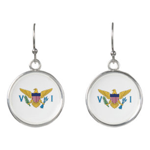 Patriotic American Virgin Islands Flag Earrings