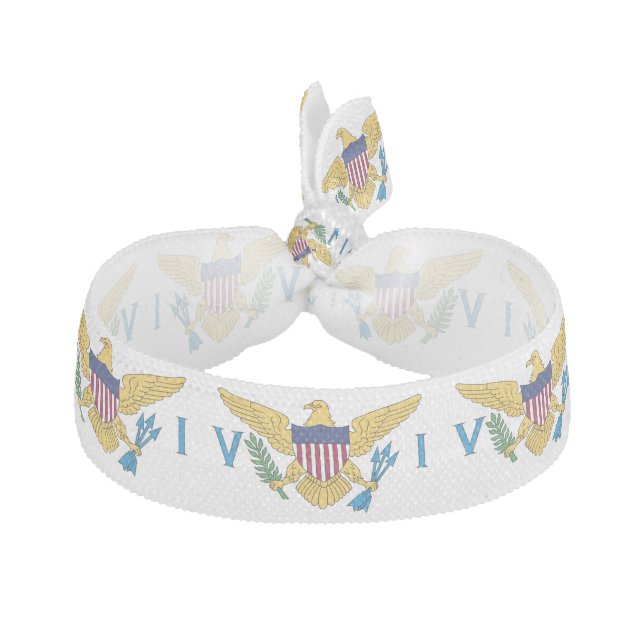 Patriotic American Virgin Islands Flag Elastic Hair Tie (Front)