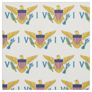 Patriotic American Virgin Islands Flag Fabric