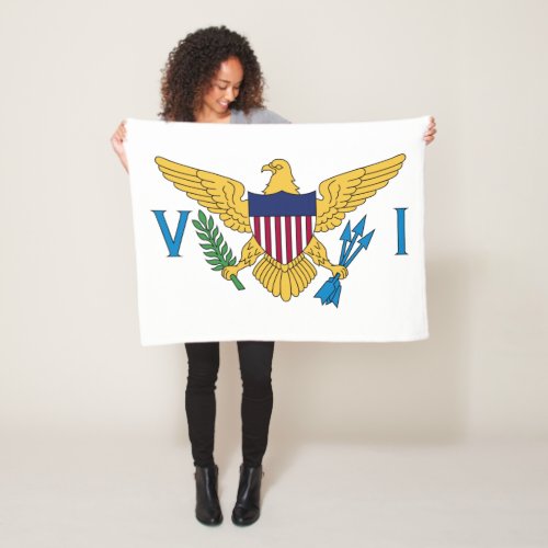 Patriotic American Virgin Islands Flag Fleece Blanket