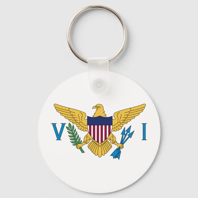 Patriotic American Virgin Islands Flag Keychain (Front)
