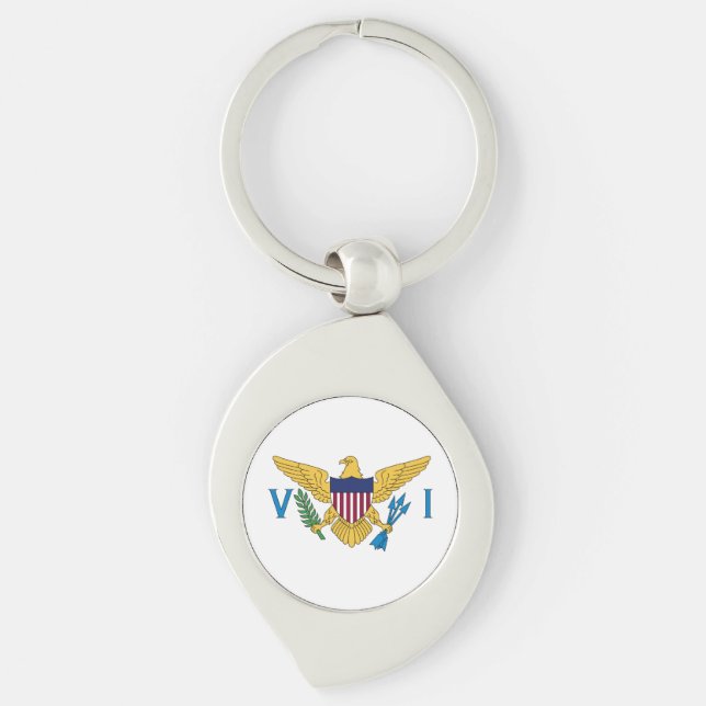 Patriotic American Virgin Islands Flag Keychain (Front)