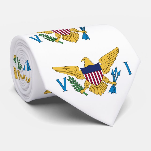 Patriotic American Virgin Islands Flag Neck Tie (Rolled)