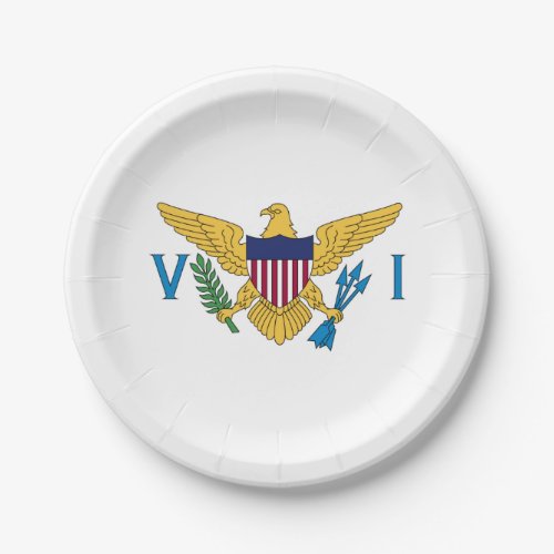 Patriotic American Virgin Islands Flag Paper Plates