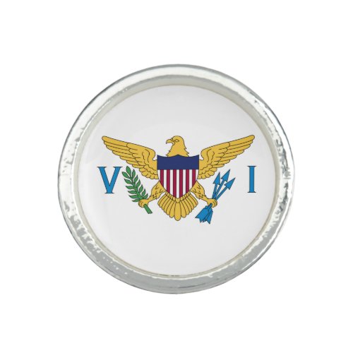 Patriotic American Virgin Islands Flag Ring