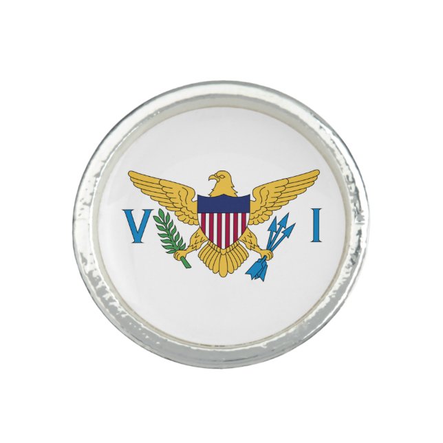 Patriotic American Virgin Islands Flag Ring (Front)