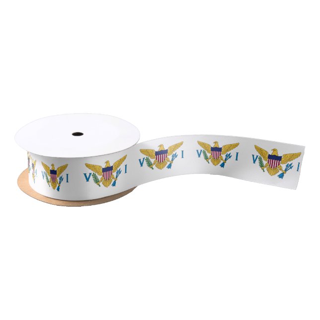 Patriotic American Virgin Islands Flag Satin Ribbon (Spool)