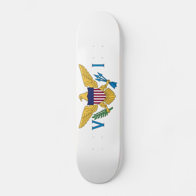 Patriotic American Virgin Islands Flag Skateboard (Front)