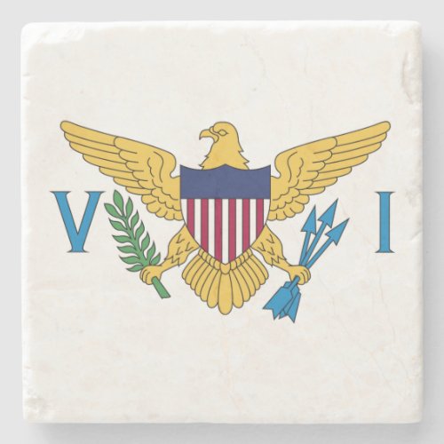 Patriotic American Virgin Islands Flag Stone Coaster