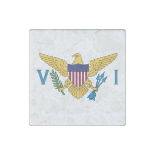 Patriotic American Virgin Islands Flag Stone Magnet