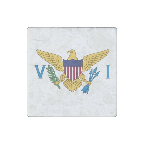 Patriotic American Virgin Islands Flag Stone Magnet