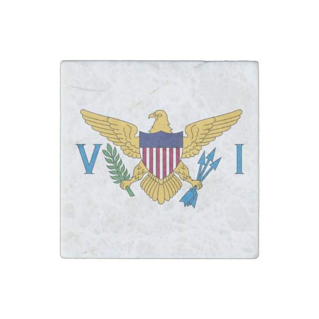 Patriotic American Virgin Islands Flag Stone Magnet (Front)