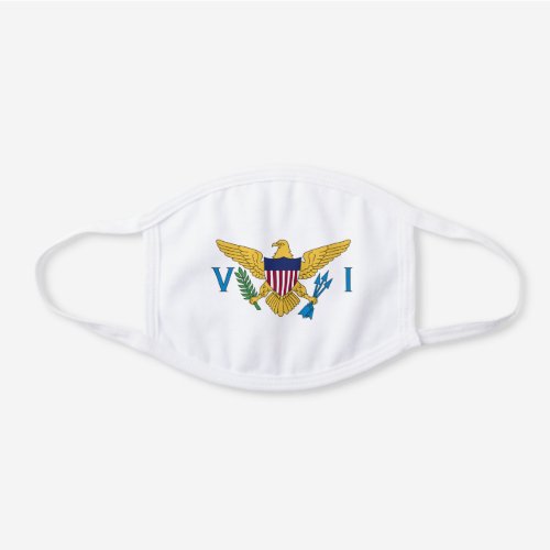 Patriotic American Virgin Islands Flag White Cotton Face Mask