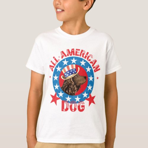 Patriotic American Water Spaniel T_Shirt