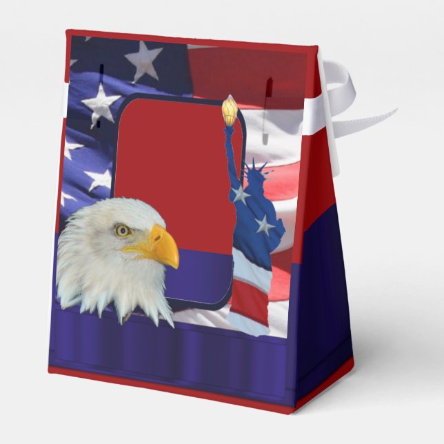 Patriotic American wedding Favor Boxes (Back Side)