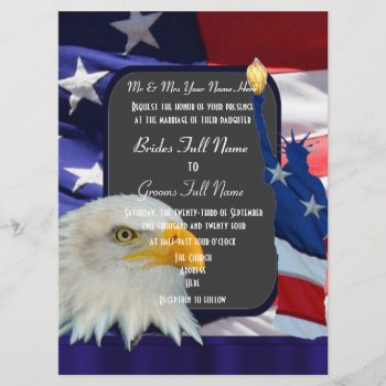 Patriotic American Wedding Invitation by personalized_wedding at Zazzle