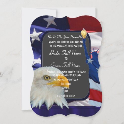 Patriotic American wedding Invitation