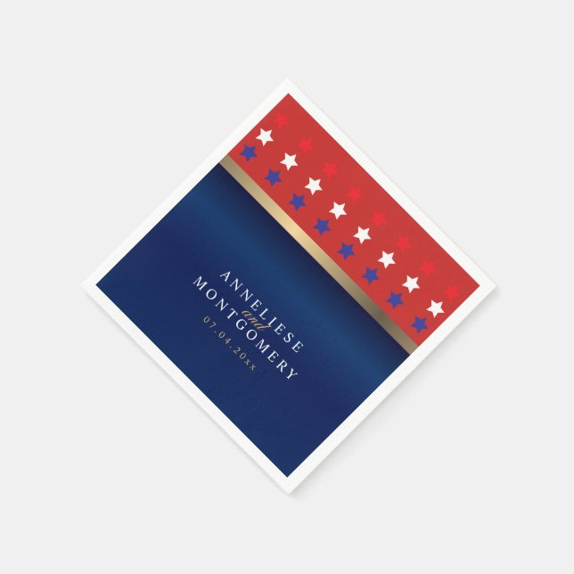 Patriotic American Wedding Napkins (Corner)