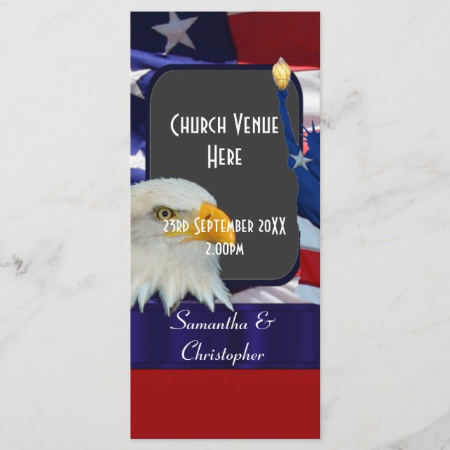 Patriotic American wedding wedding program (Front)