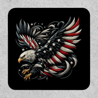Patriotic American With Eagle And USA Flag Patch