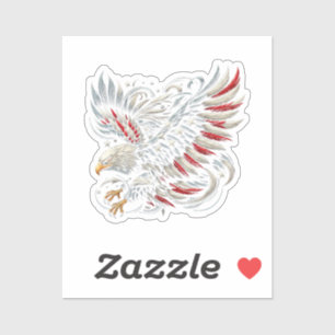 Patriotic American With Eagle And USA Flag Sticker