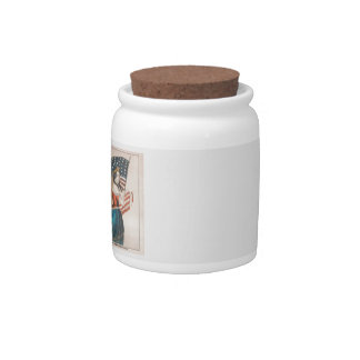 Patriotic American Woman | American Flag | 250 USA Candy Jar