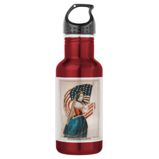 Patriotic American Woman | American Flag | 250 USA Stainless Steel Water Bottle