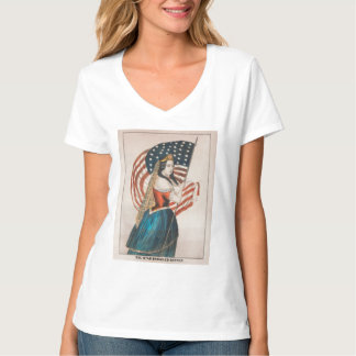 Patriotic American Woman | American Flag T-Shirt
