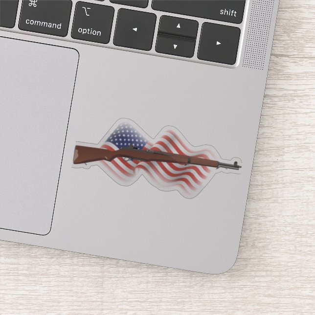 Patriotic American WW2 Rifle M1 Garand Sticker (Detail)