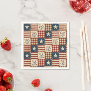 Patriotic Americana 4th of July Memorial Day Napkins