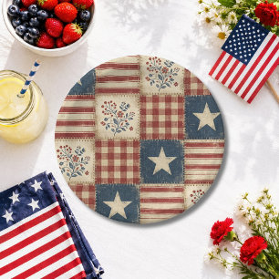 Patriotic Americana 4th of July Memorial Day Paper Plates