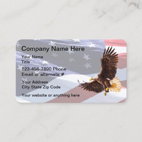 Patriotic Americana Eagle Theme Business Card
