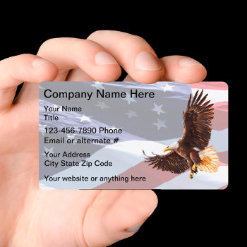 Patriotic Americana Eagle Theme Business Card by Luckyturtle at Zazzle