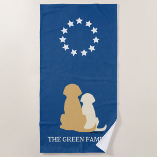 Patriotic Americana Golden Retriever Beach Towel