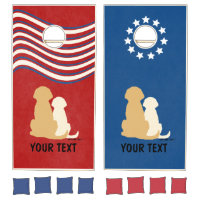 Patriotic Americana Golden Retriever Cornhole Set