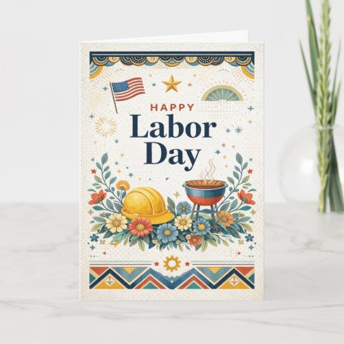 Patriotic Americana Happy Labor Day Card Patriotic Americana Happy Labor Day Card